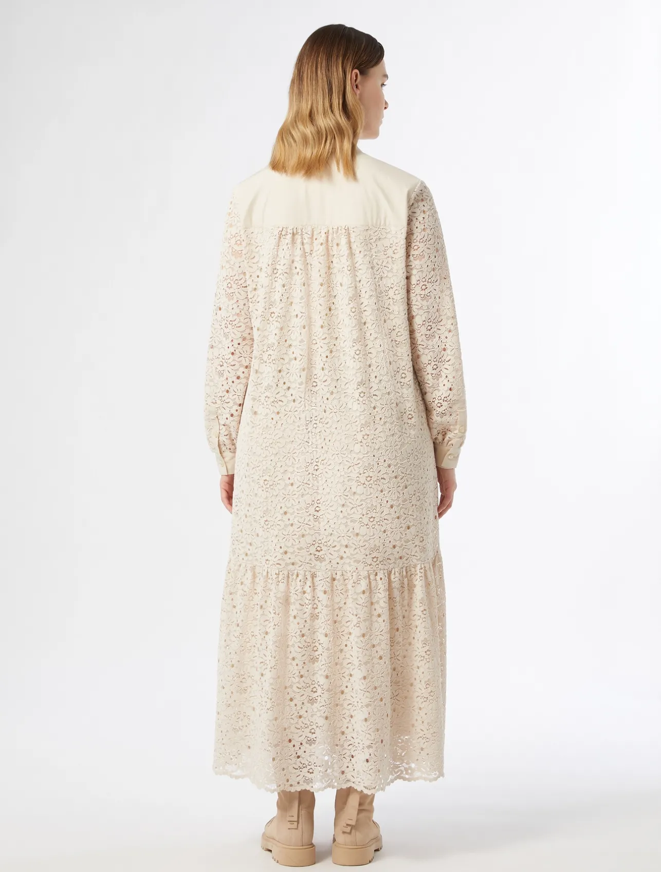 New Marina Rinaldi Chenille lace dress NATURAL