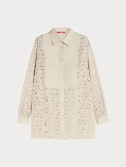 Outlet Marina Rinaldi Chenille lace shirt NATURAL