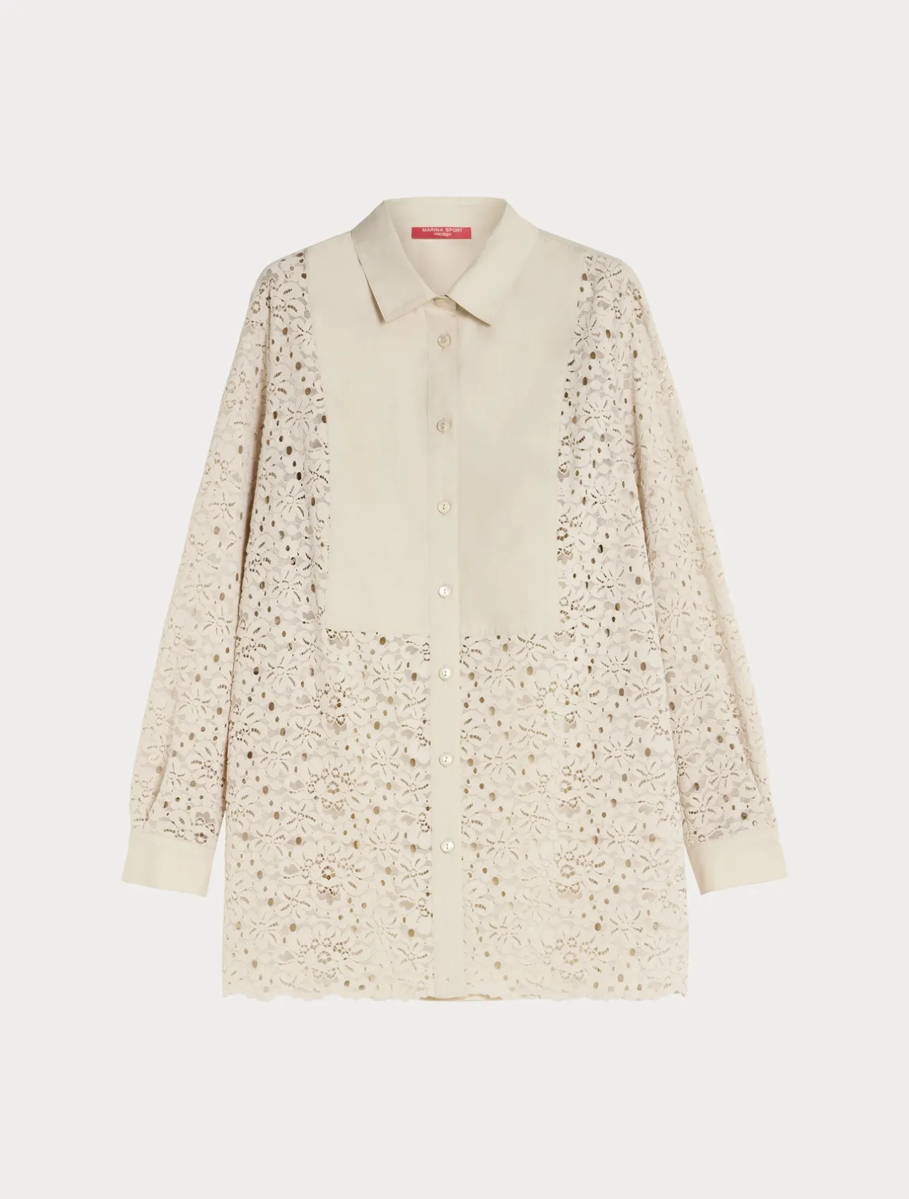 Outlet Marina Rinaldi Chenille lace shirt NATURAL
