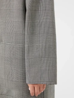 Sale Marina Rinaldi Chequered double-faced wool coat BLACKWHITE