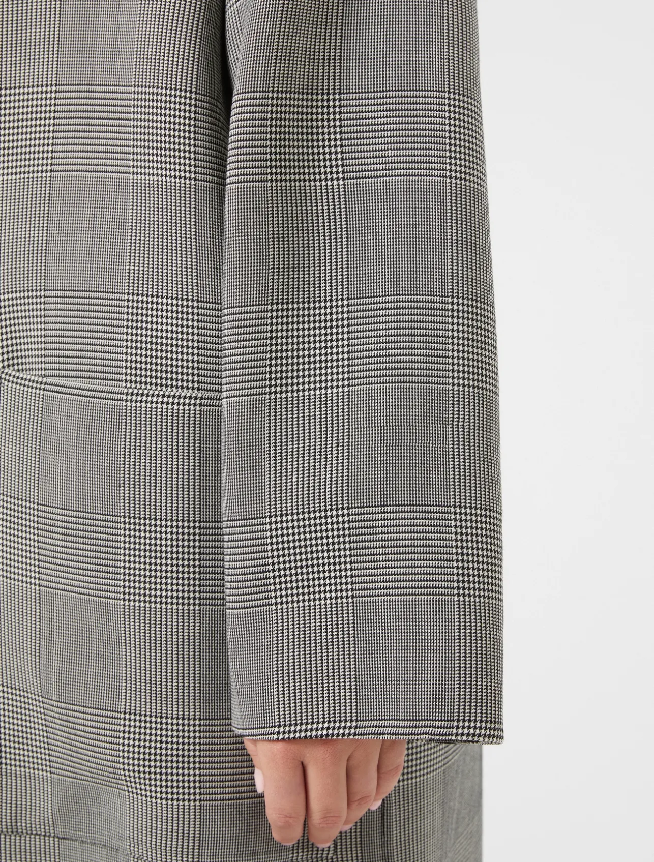 Sale Marina Rinaldi Chequered double-faced wool coat BLACKWHITE