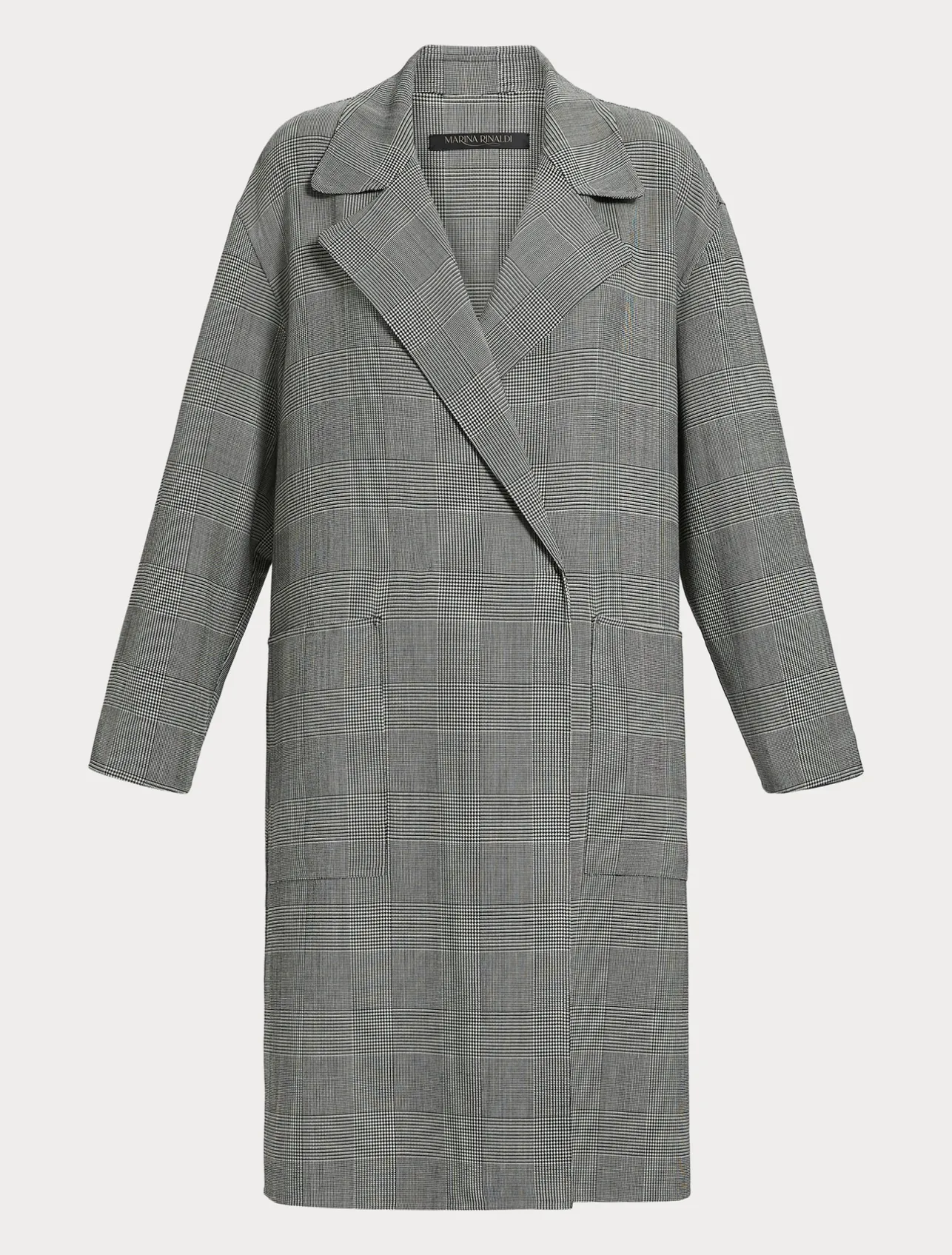 Sale Marina Rinaldi Chequered double-faced wool coat BLACKWHITE