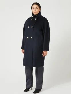 Sale Marina Rinaldi Coat in wool drap MIDNIGHTBLUE