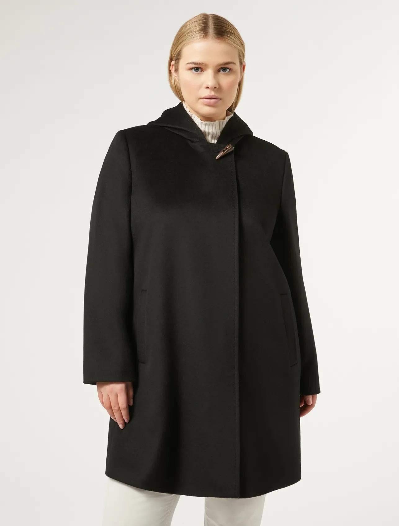 Clearance Marina Rinaldi Coat in wool drap BLACK