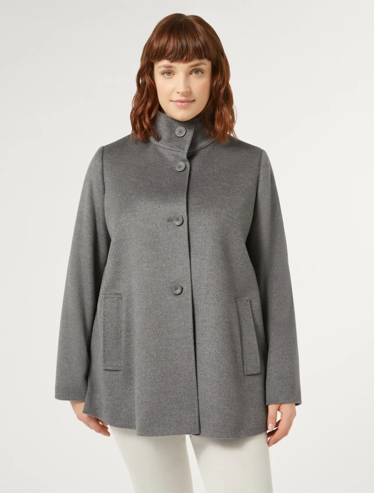 Online Marina Rinaldi Coat in wool drap MEDIUMGREY