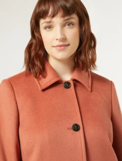 New Marina Rinaldi Coat in wool drap TERRACOTTA