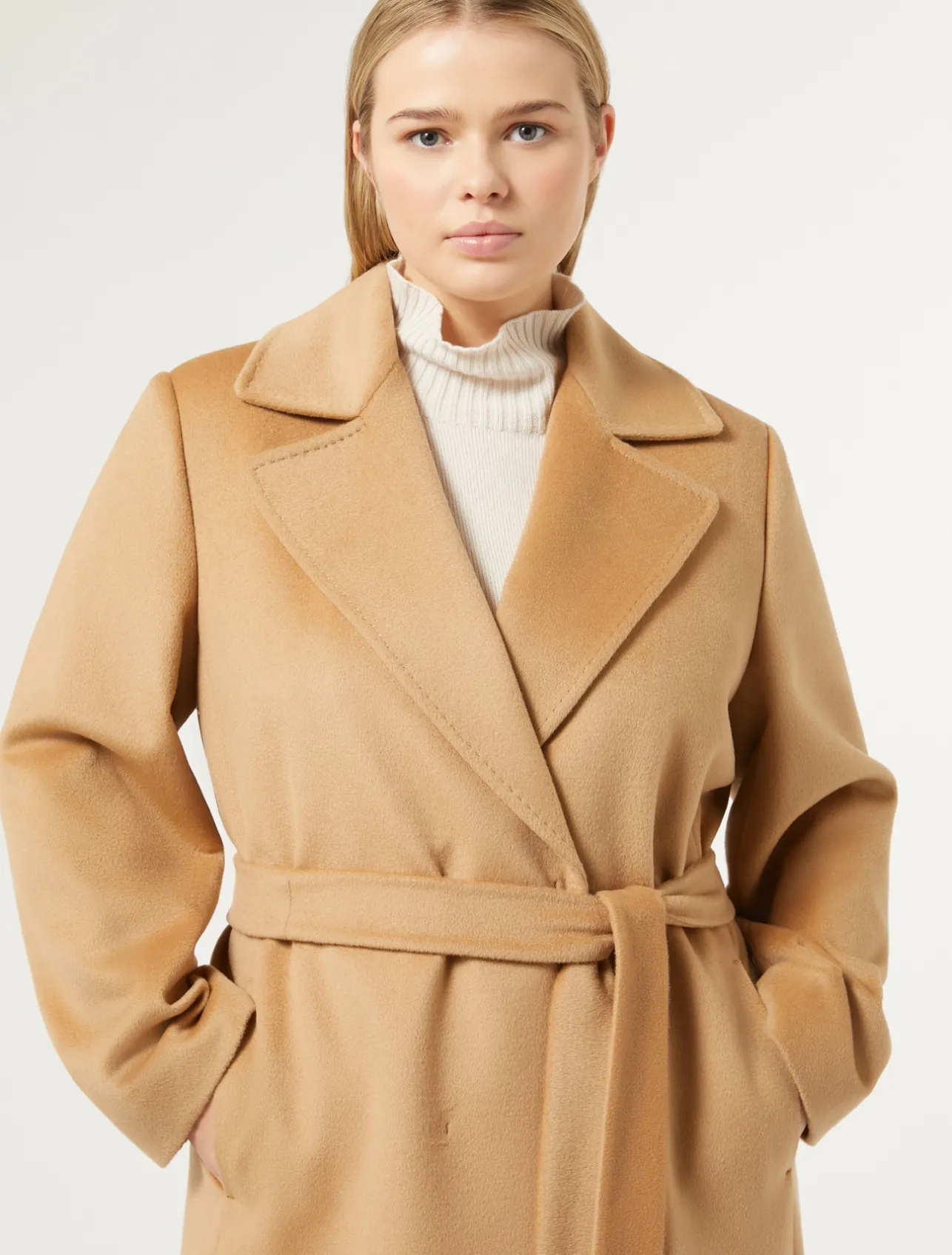 New Marina Rinaldi Coat in wool drap CAMEL