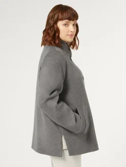 Online Marina Rinaldi Coat in wool drap MEDIUMGREY