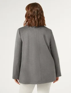Online Marina Rinaldi Coat in wool drap MEDIUMGREY