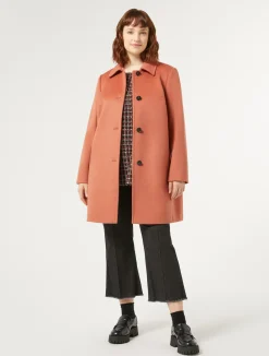 New Marina Rinaldi Coat in wool drap TERRACOTTA