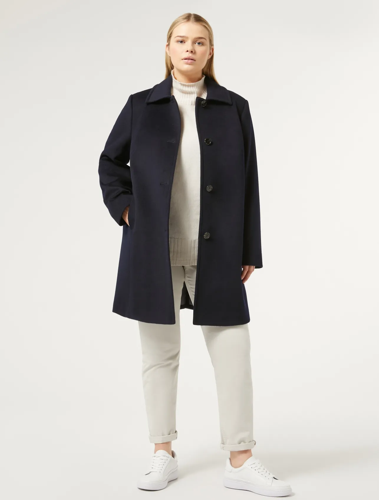 Best Marina Rinaldi Coat in wool drap MIDNIGHTBLUE