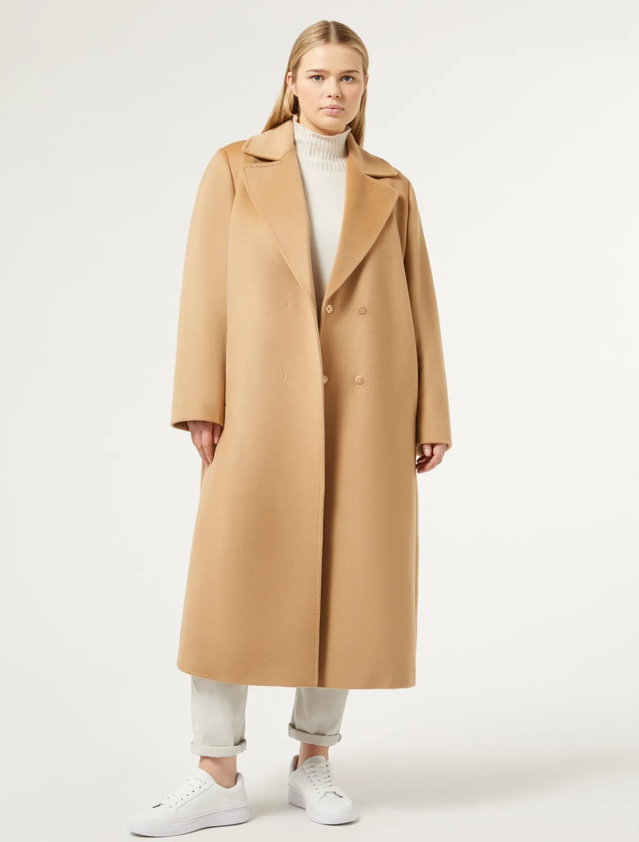 New Marina Rinaldi Coat in wool drap CAMEL