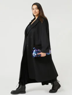 New Marina Rinaldi Coat in wool drap BLACK