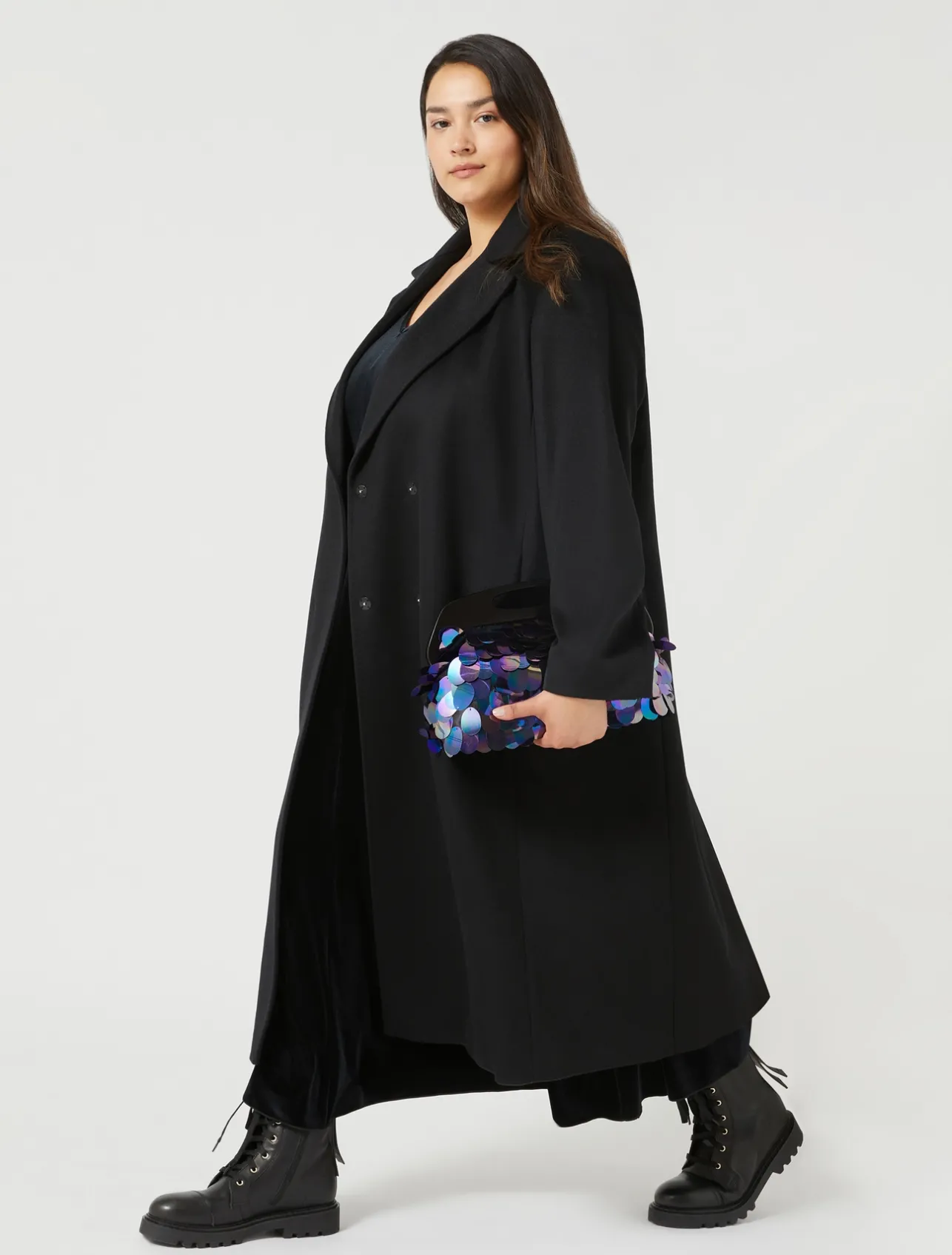 New Marina Rinaldi Coat in wool drap BLACK