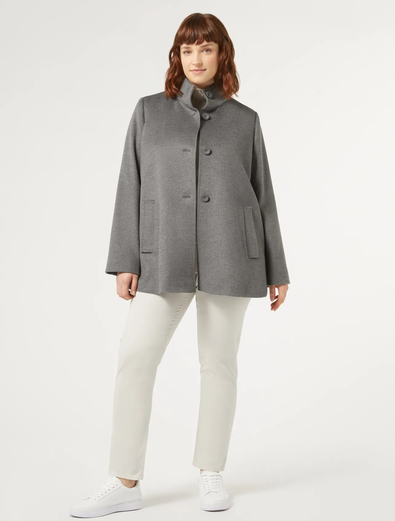 Online Marina Rinaldi Coat in wool drap MEDIUMGREY