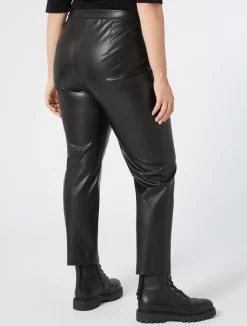 Discount Marina Rinaldi Coated fabric trousers BLACK