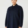 Best Marina Rinaldi Corduroy shirt NAVY