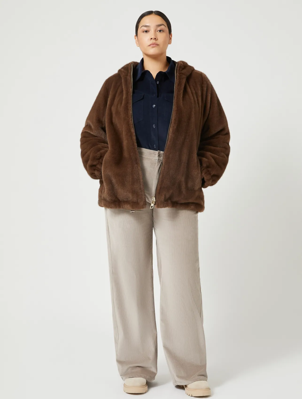 Best Marina Rinaldi Corduroy shirt NAVY