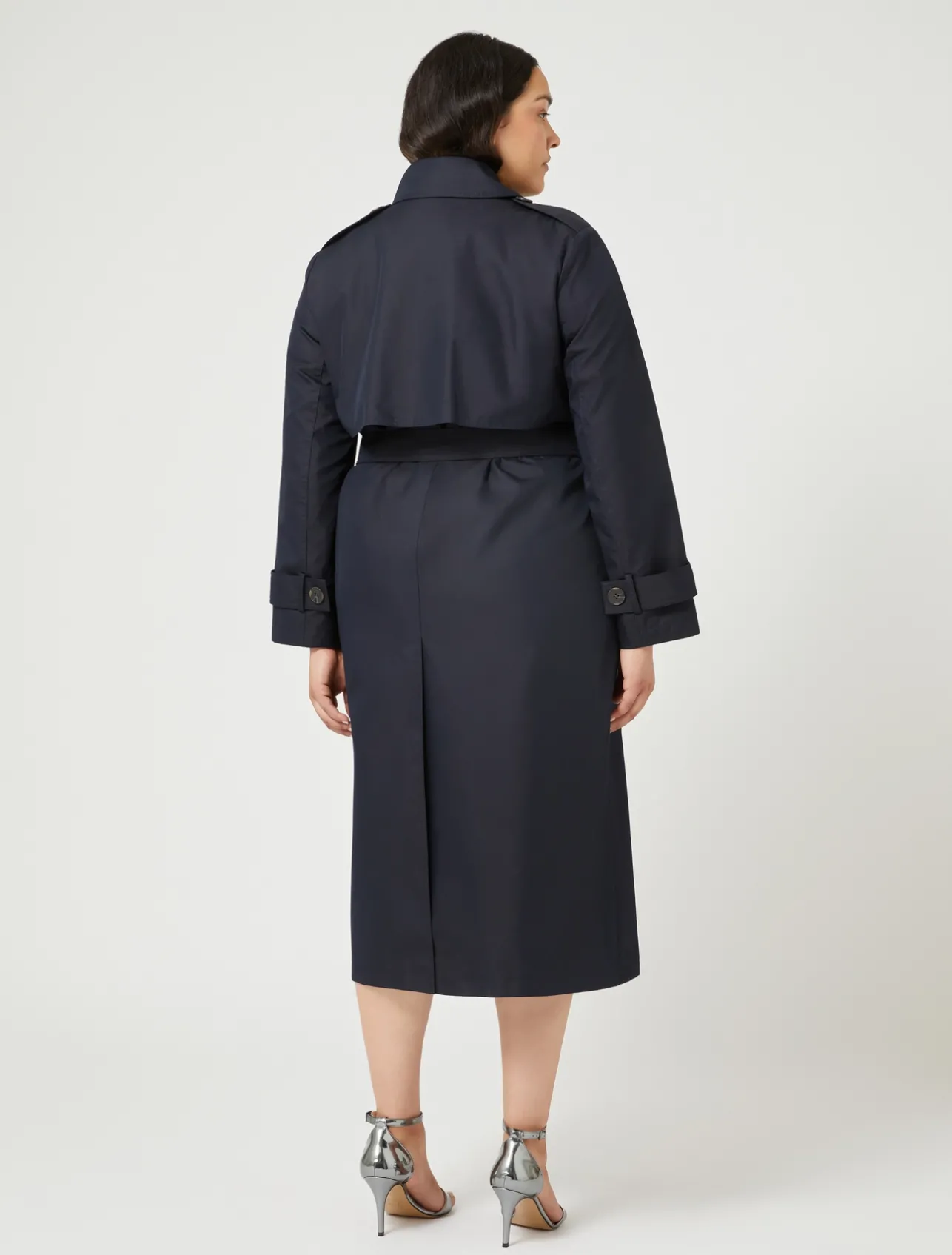 Hot Marina Rinaldi Cotton blend water-resistant trench coat MIDNIGHTBLUE