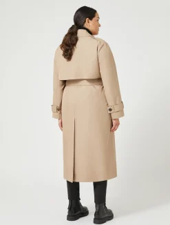 Hot Marina Rinaldi Cotton blend water-resistant trench coat KAKI