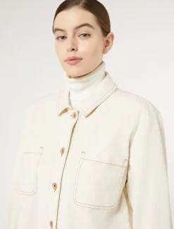 Clearance Marina Rinaldi Cotton bull denim jacket IVORY