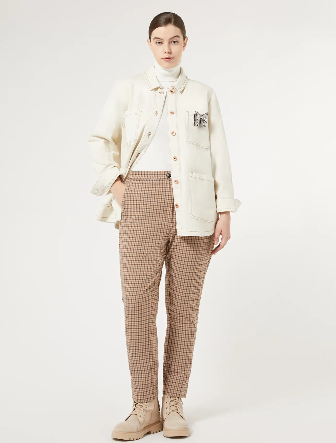 Clearance Marina Rinaldi Cotton bull denim jacket IVORY