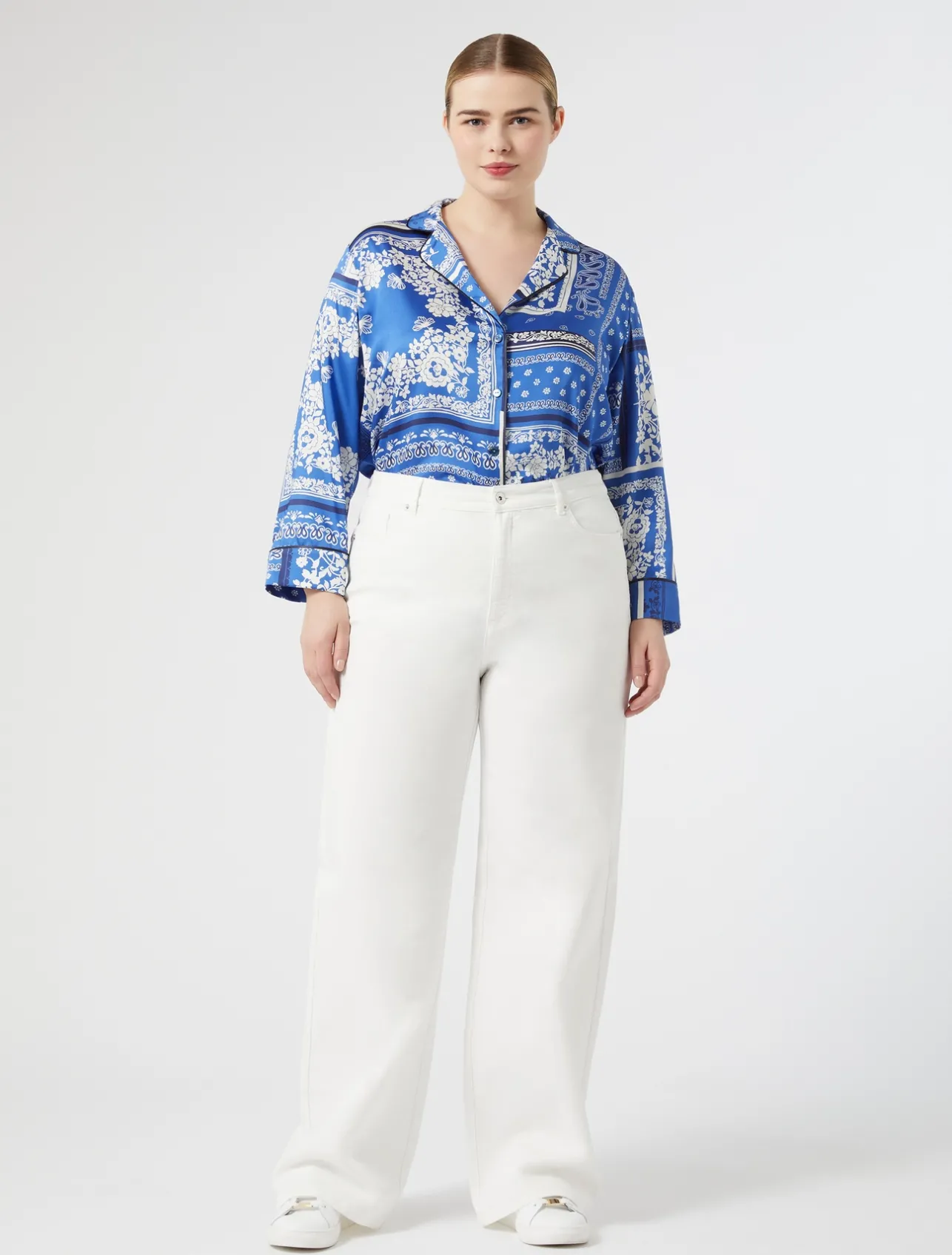 Sale Marina Rinaldi Cotton bull denim jeans IVORY
