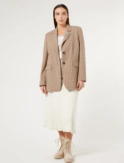 Clearance Marina Rinaldi Cotton bull denim skirt IVORY