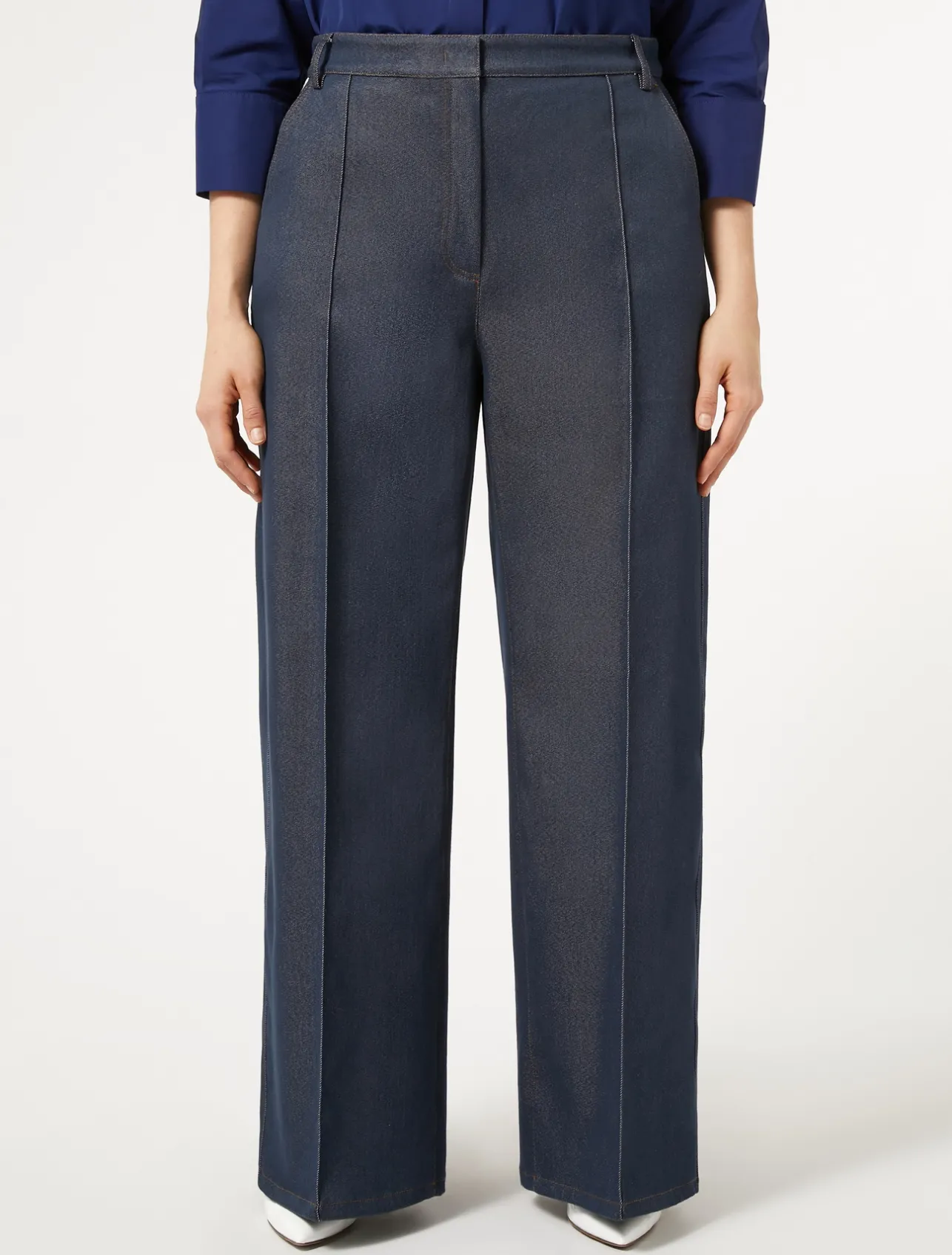 New Marina Rinaldi Cotton bull denim trousers BLUEJEANS