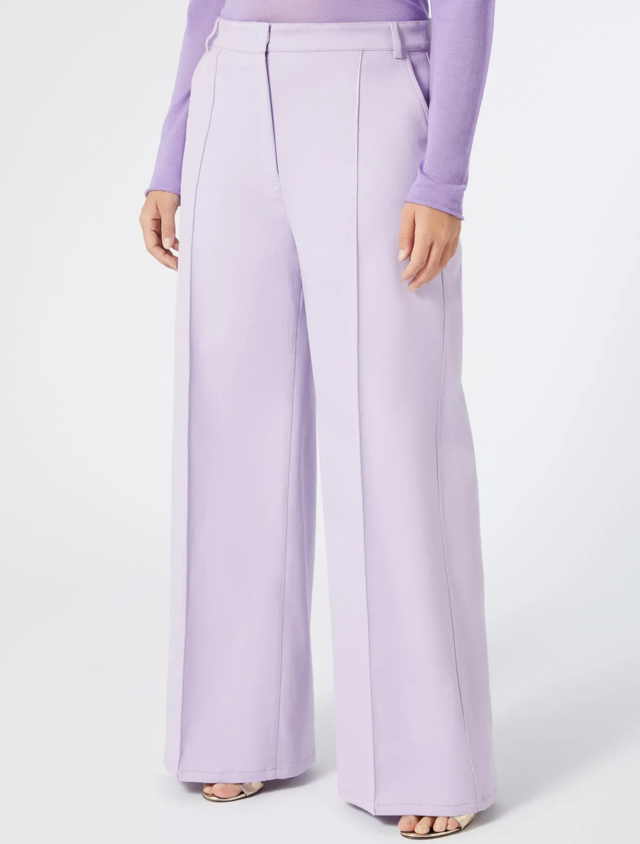 Clearance Marina Rinaldi Cotton bull denim trousers LILAC