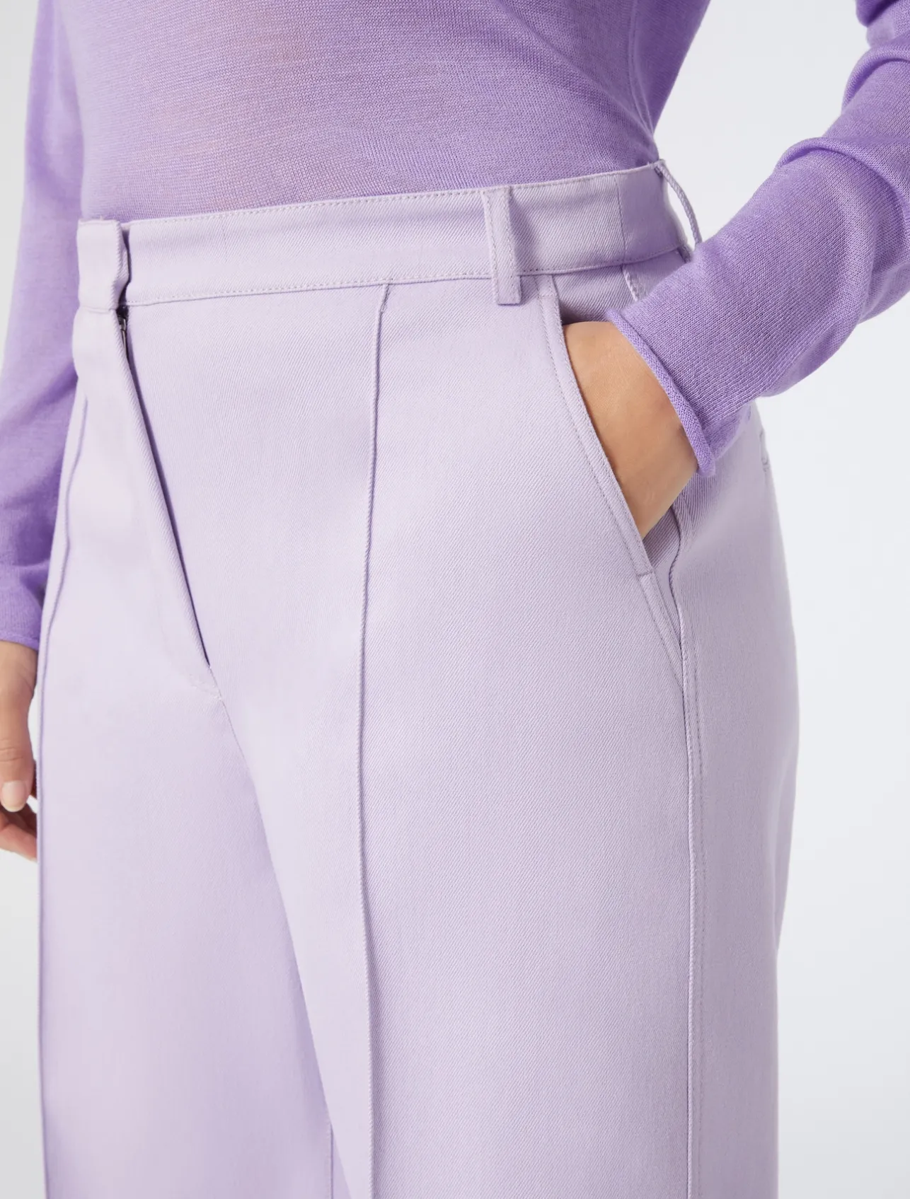 Clearance Marina Rinaldi Cotton bull denim trousers LILAC