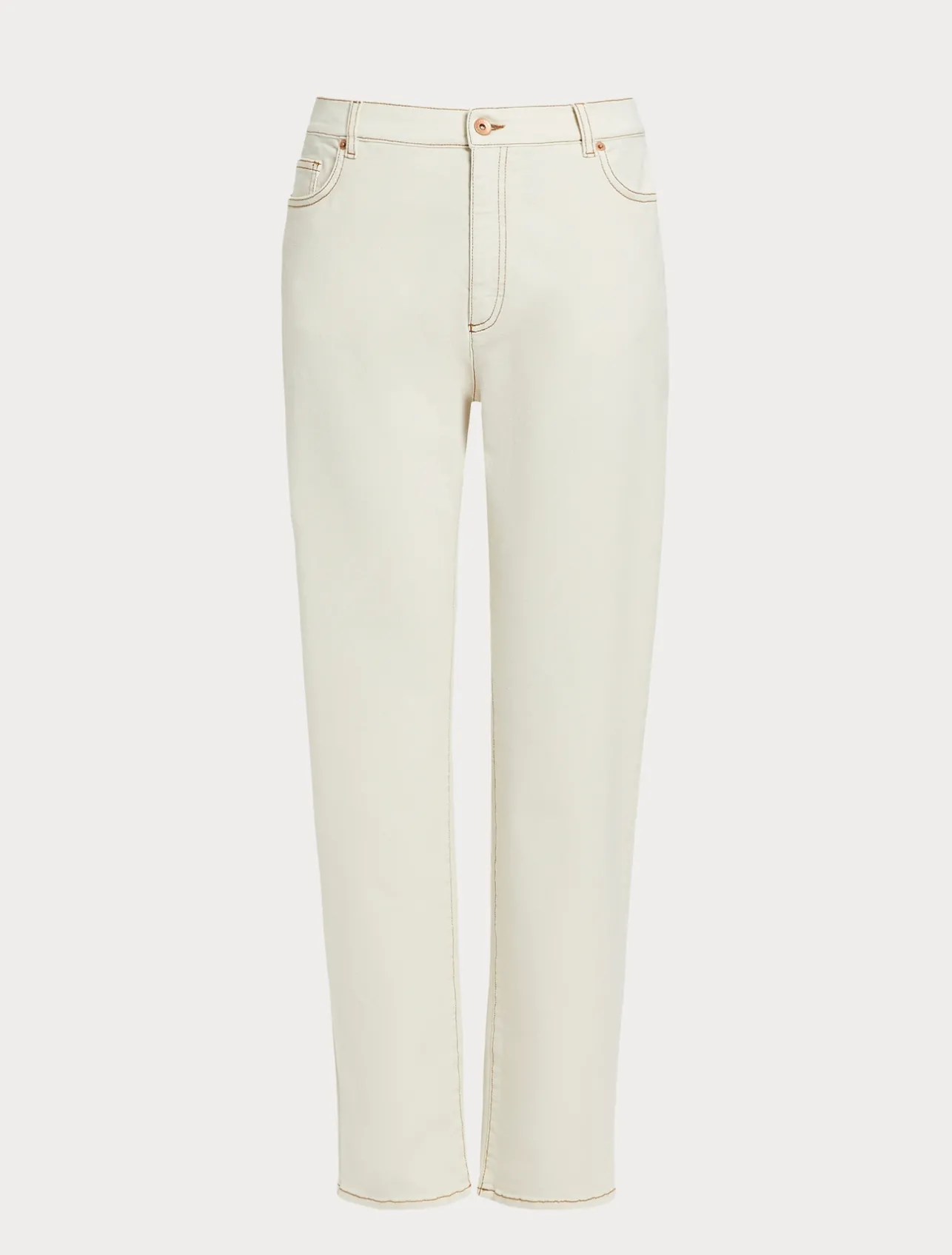 Outlet Marina Rinaldi Cotton bull denim trousers IVORY