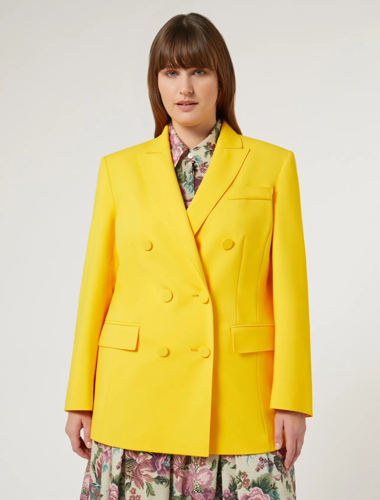 Online Marina Rinaldi Cotton canvas blazer jacket BRIGHTYELLOW