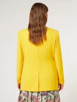 Online Marina Rinaldi Cotton canvas blazer jacket BRIGHTYELLOW