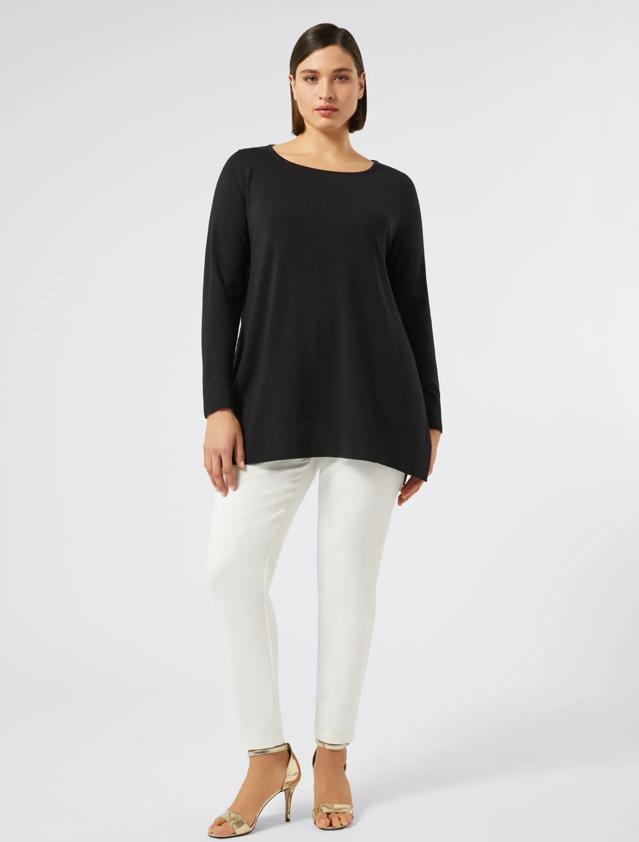 Fashion Marina Rinaldi Cotton canvas trousers WHITE