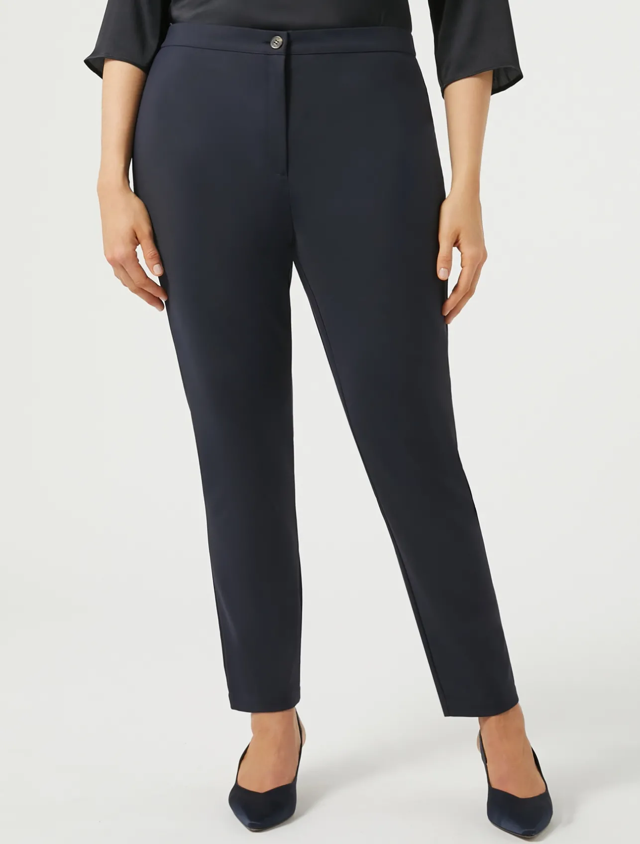 Hot Marina Rinaldi Cotton canvas trousers MIDNIGHTBLUE