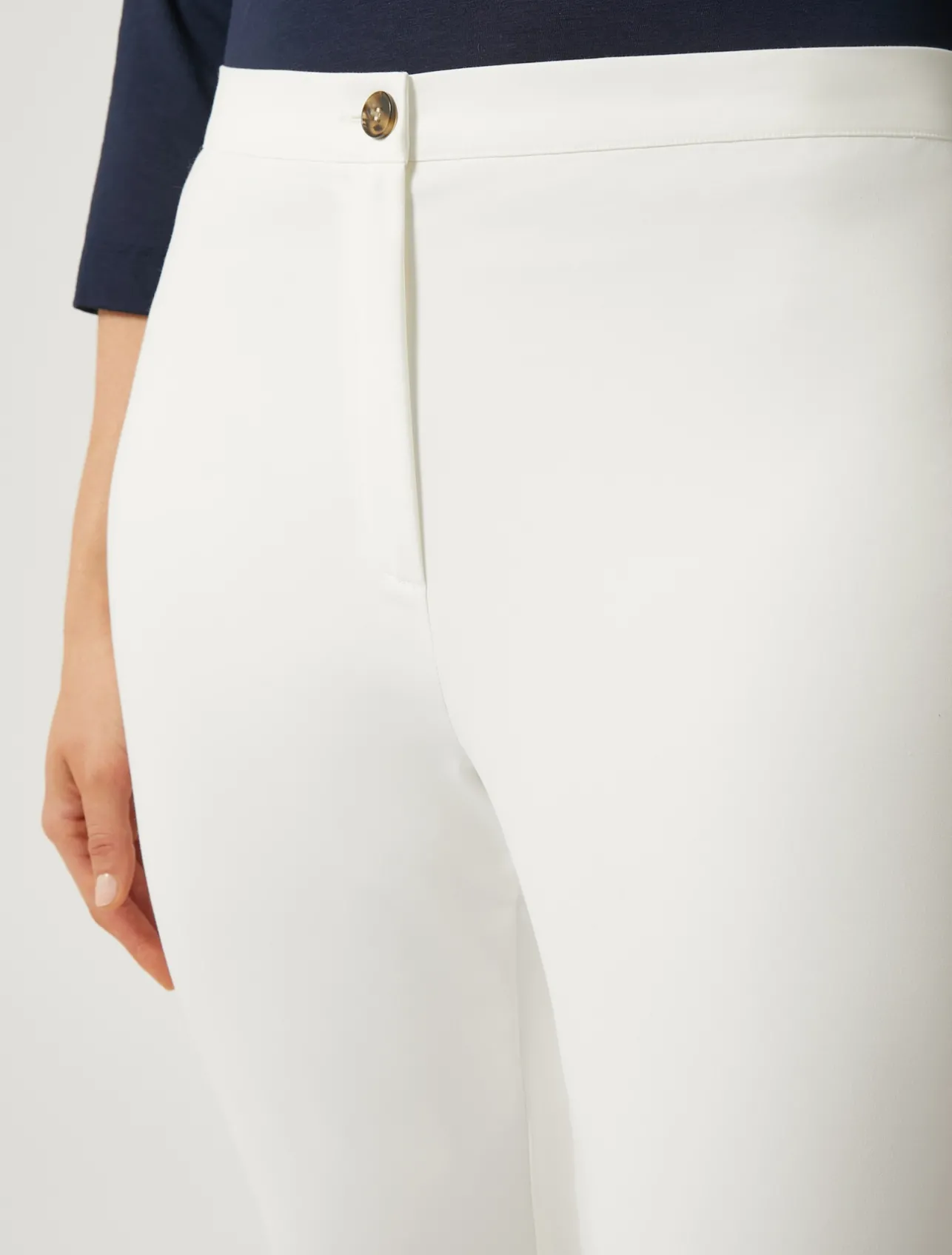 Fashion Marina Rinaldi Cotton canvas trousers WHITE