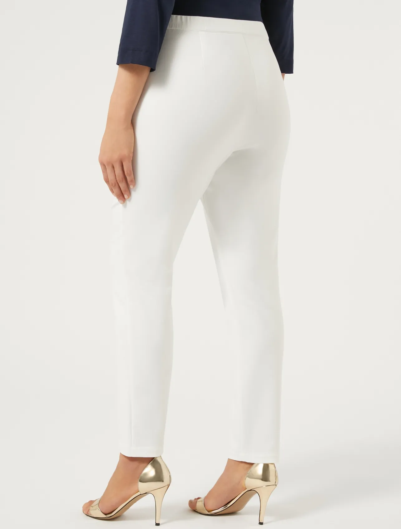 Fashion Marina Rinaldi Cotton canvas trousers WHITE
