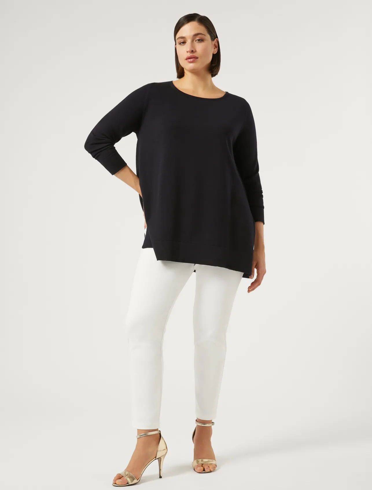 Fashion Marina Rinaldi Cotton canvas trousers WHITE