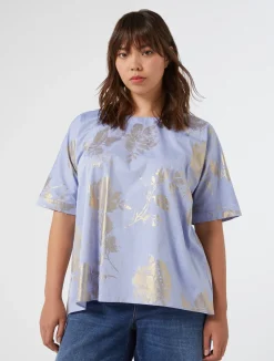 Clearance Marina Rinaldi Cotton chambray blouse LIGHTBLUE