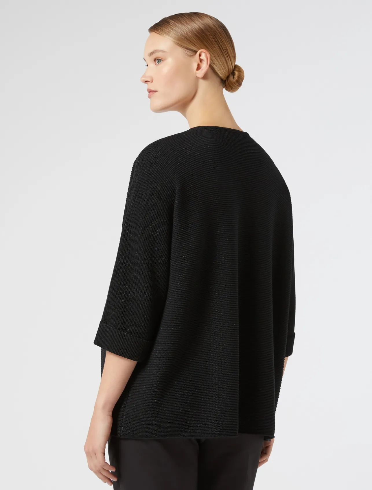 Sale Marina Rinaldi Cotton crepe cardigan BLACK