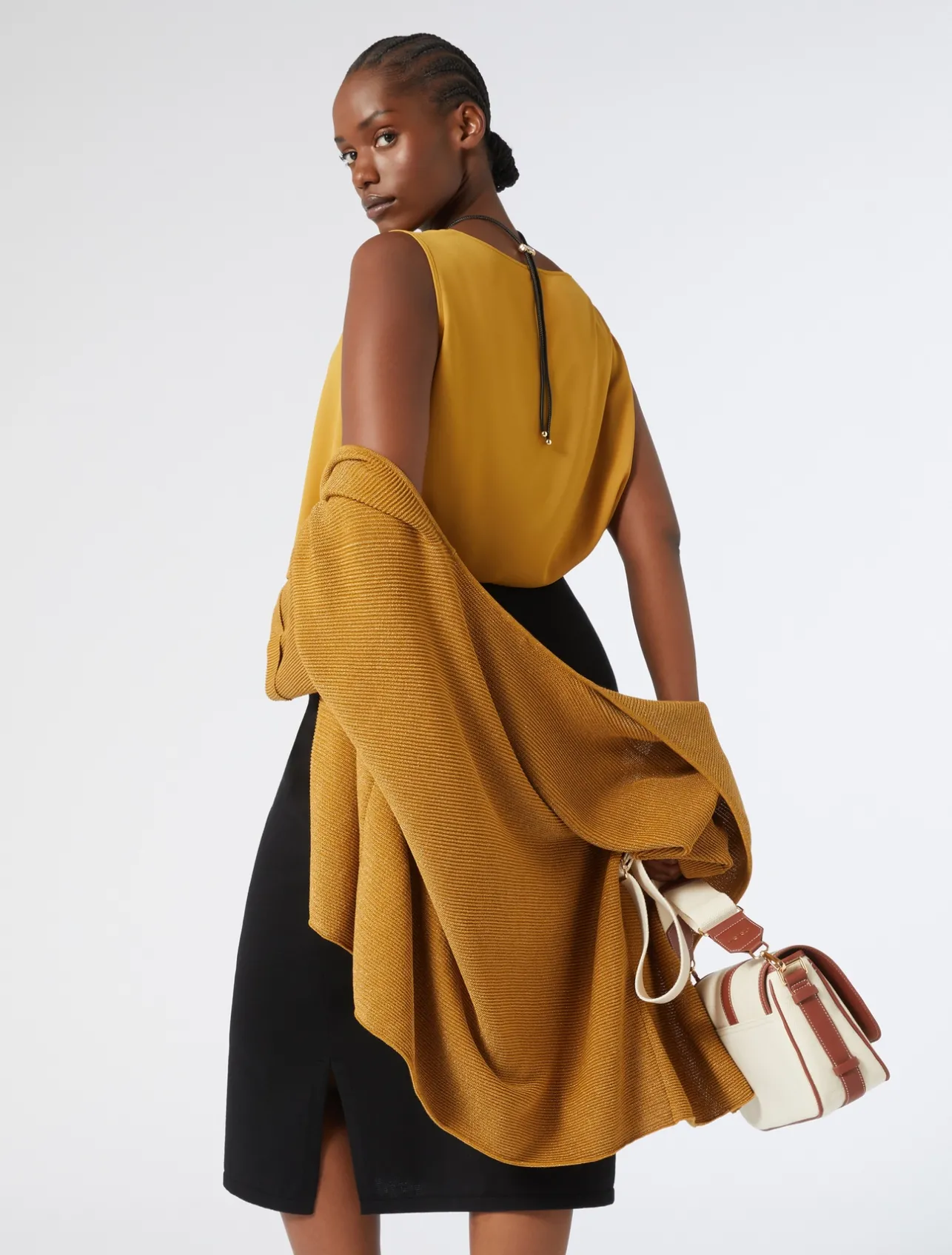 Best Marina Rinaldi Cotton crepe skirt BLACK