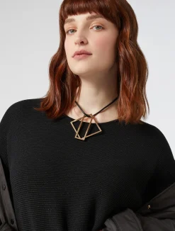 Hot Marina Rinaldi Cotton crepe sweater BLACK