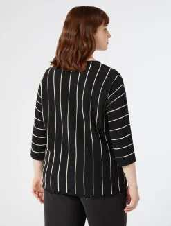 Sale Marina Rinaldi Cotton crepe sweater BLACK