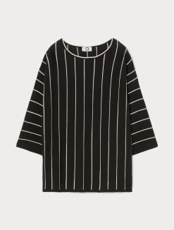Sale Marina Rinaldi Cotton crepe sweater BLACK