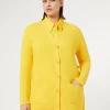 Sale Marina Rinaldi Cotton crêpe cardigan BRIGHTYELLOW