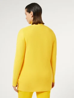 Sale Marina Rinaldi Cotton crêpe cardigan BRIGHTYELLOW