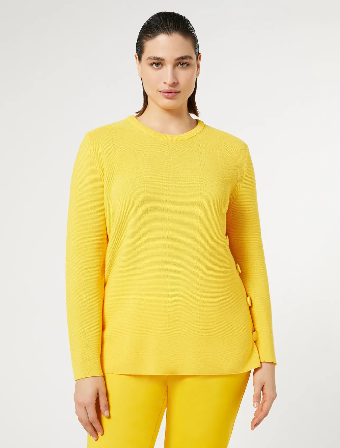 Fashion Marina Rinaldi Cotton crêpe jumper BRIGHTYELLOW