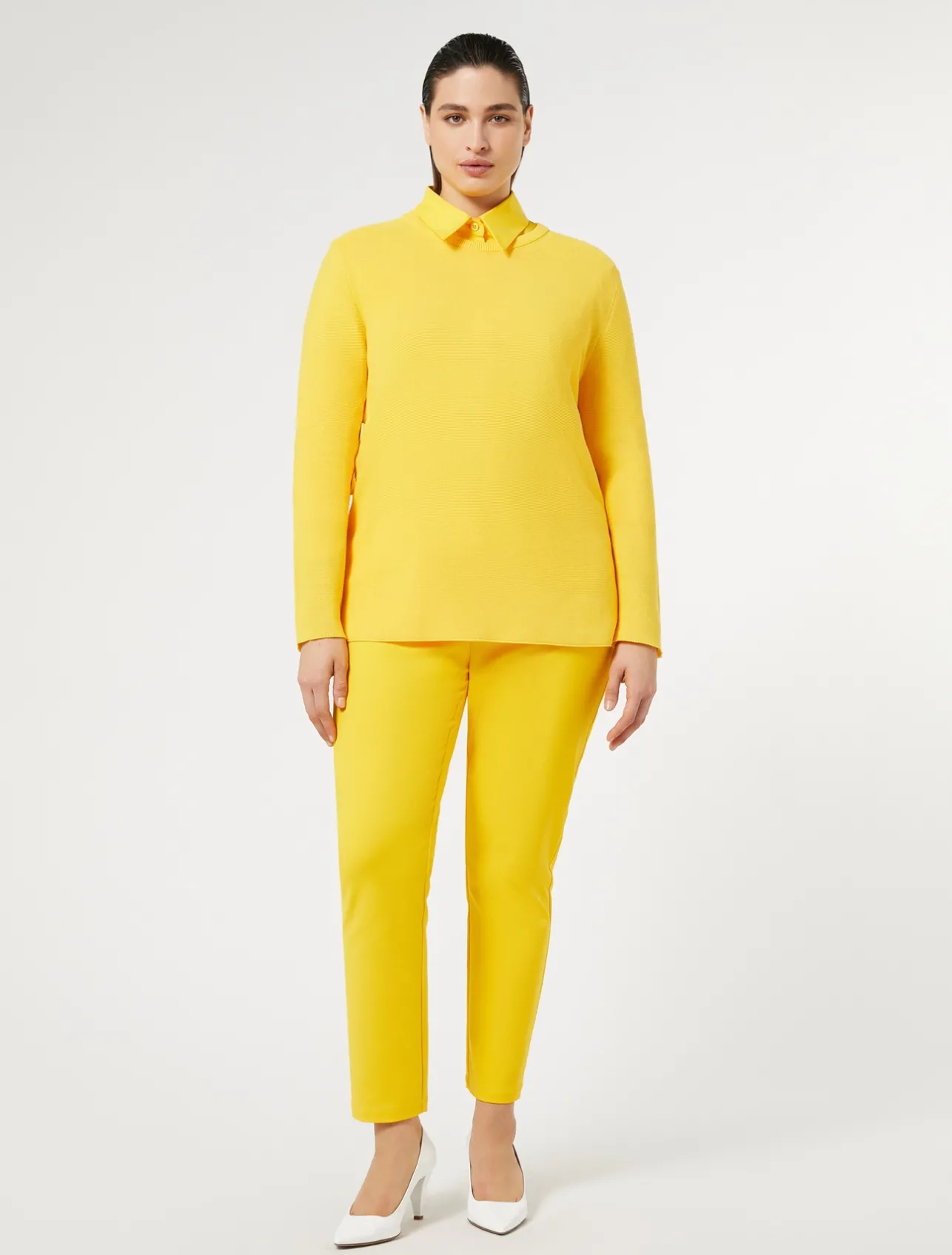 Fashion Marina Rinaldi Cotton crêpe jumper BRIGHTYELLOW