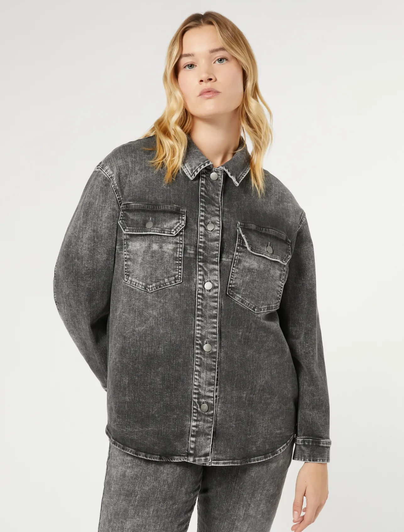 Best Marina Rinaldi Cotton denim jacket BLACK